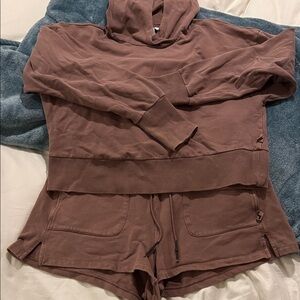 JoyLab Mauve Hoodie and Shorts Set